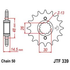 Pignon JT SPROCKETS acier anti-bruit - 530
