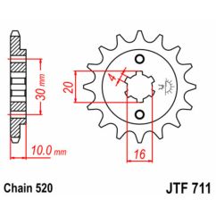 Pignon JT SPROCKETS acier standard - 520