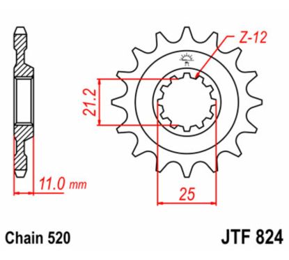 Pignon JT SPROCKETS acier standard - 520