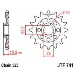 Pignon JT SPROCKETS acier standard - 525