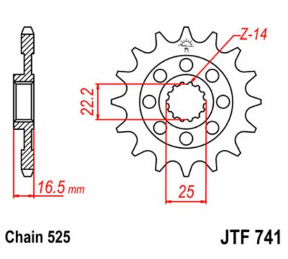Pignon JT SPROCKETS acier standard - 525