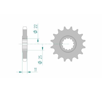 Pignon AFAM acier standard - 530