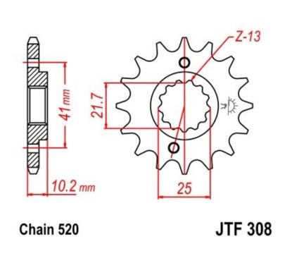 Pignon JT SPROCKETS acier anti-bruit - 520