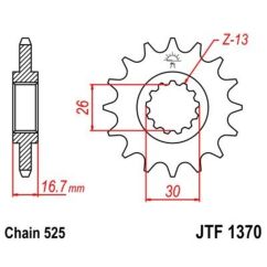 Pignon JT SPROCKETS acier anti-bruit - 525