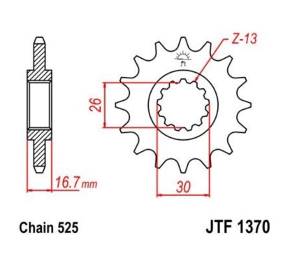 Pignon JT SPROCKETS acier anti-bruit - 525