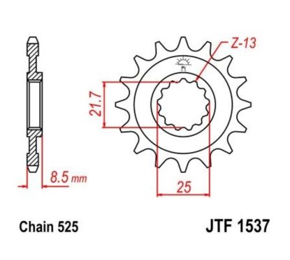 Pignon JT SPROCKETS acier anti-bruit - 525