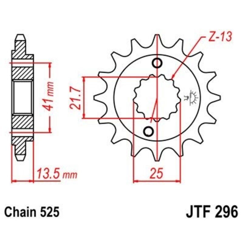 Pignon JT SPROCKETS acier anti-bruit - 525