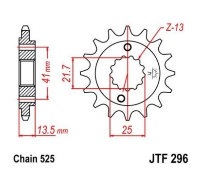 Pignon JT SPROCKETS acier anti-bruit - 525