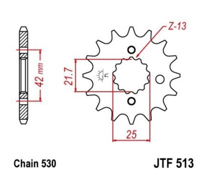 Pignon JT SPROCKETS acier anti-bruit - 530