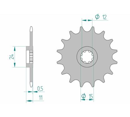 Pignon AFAM acier standard - 415