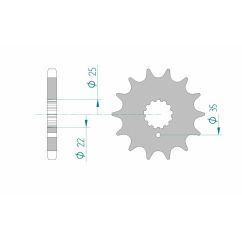 Pignon AFAM acier standard - 630