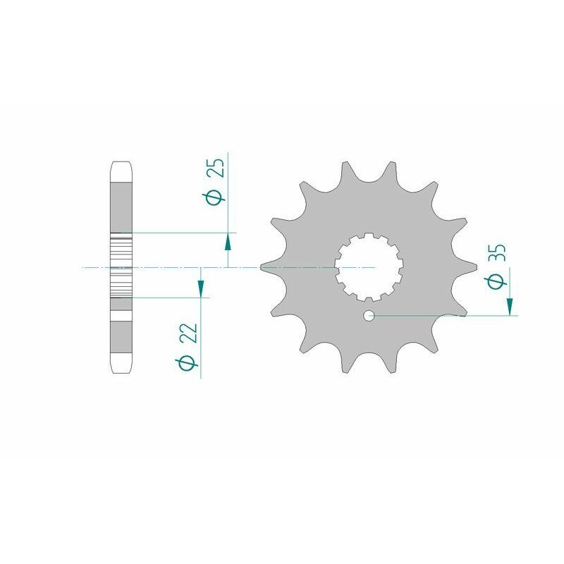 Pignon AFAM acier standard - 630