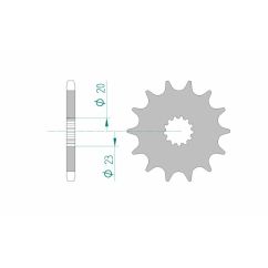 Pignon AFAM acier standard - 525