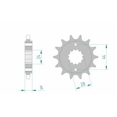 Pignon AFAM acier standard - 525