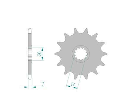 Pignon AFAM acier standard - 420
