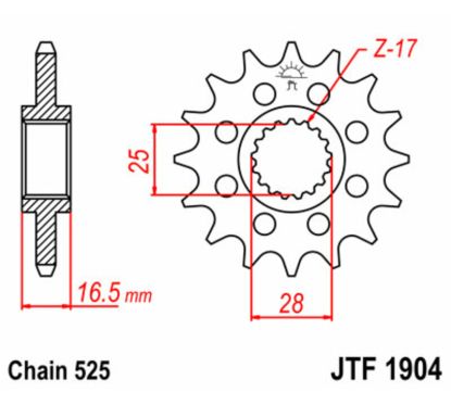 Pignon JT SPROCKETS acier standard - 525