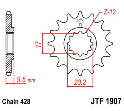 Pignon JT SPROCKETS acier standard - 428