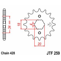 Pignon JT SPROCKETS acier standard - 428