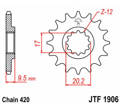Pignon JT SPROCKETS acier standard - 420