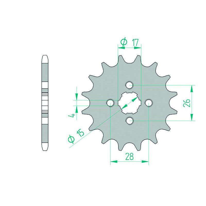 Pignon AFAM acier standard - 420