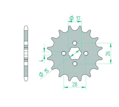 Pignon AFAM acier standard - 420