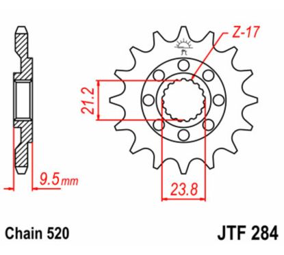 Pignon JT SPROCKETS acier standard - 520