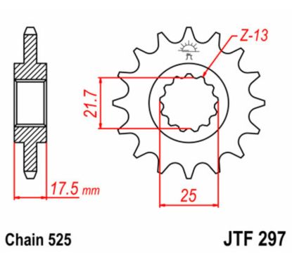 Pignon JT SPROCKETS acier standard - 525