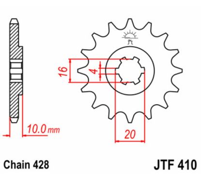 Pignon JT SPROCKETS acier standard - 428