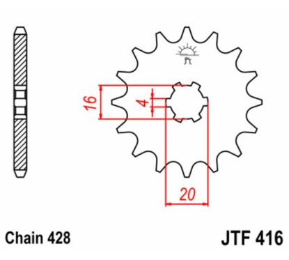 Pignon JT SPROCKETS acier standard - 428