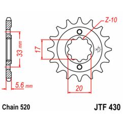 Pignon JT SPROCKETS acier standard - 520