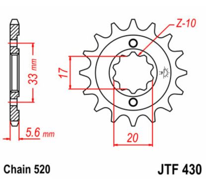 Pignon JT SPROCKETS acier standard - 520