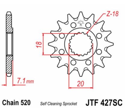 Pignon JT SPROCKETS acier anti-boue - 520