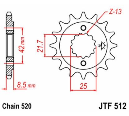 Pignon JT SPROCKETS acier standard - 520