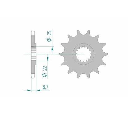 Pignon AFAM acier standard - 520