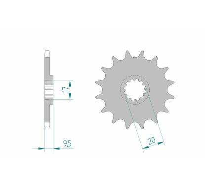 Pignon AFAM acier standard - 420