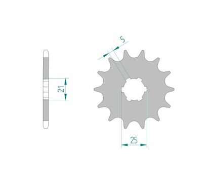 Pignon AFAM acier anti-boue - 520