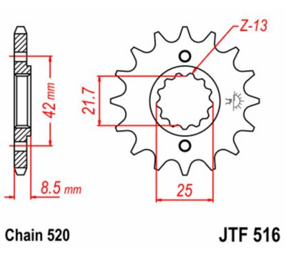 Pignon JT SPROCKETS acier standard - 520