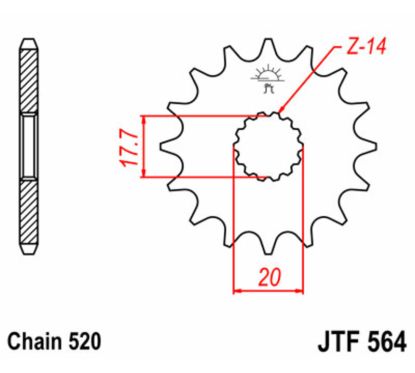 Pignon JT SPROCKETS acier standard - 520