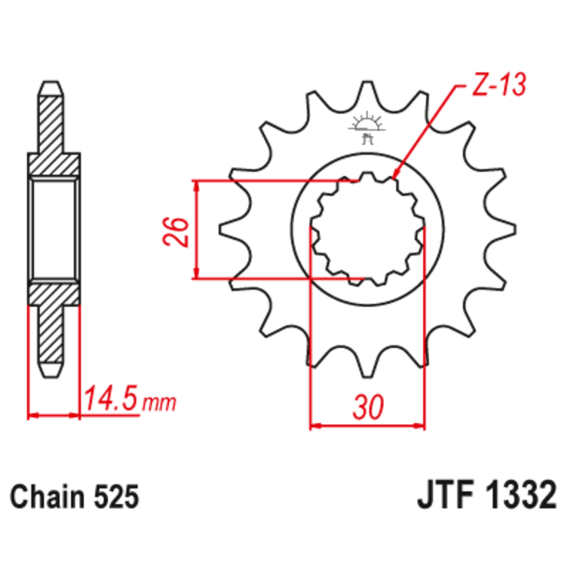 Pignon JT SPROCKETS acier anti-bruit - 525
