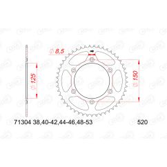 Pignon AFAM acier anti-bruit - 520
