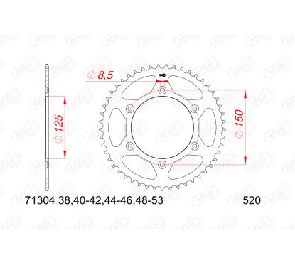 Pignon AFAM acier anti-bruit - 520