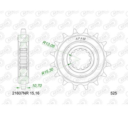 Pignon AFAM acier anti-bruit - 525