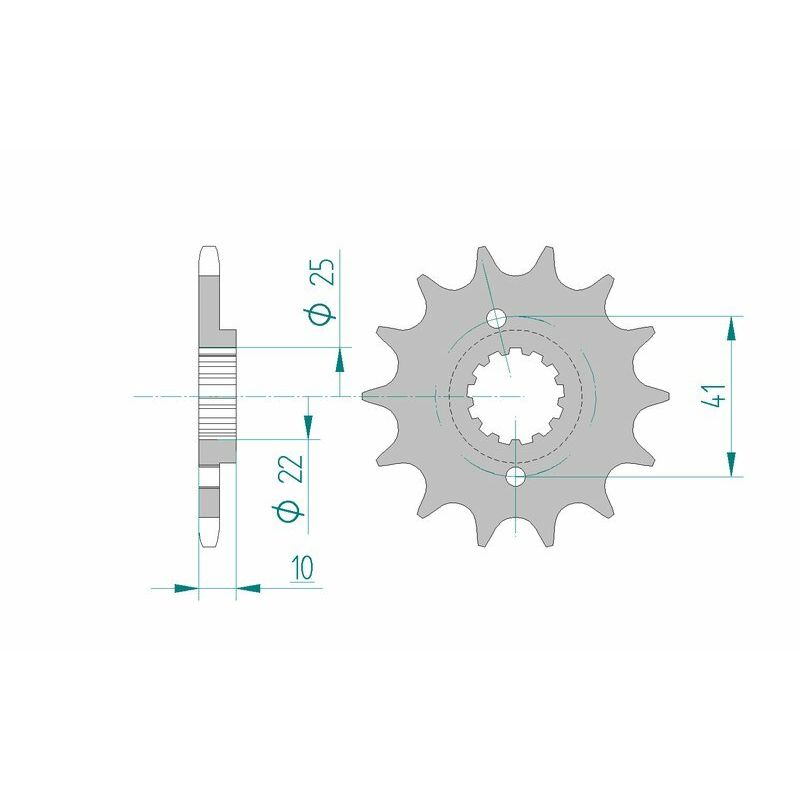 Pignon AFAM acier standard - 520