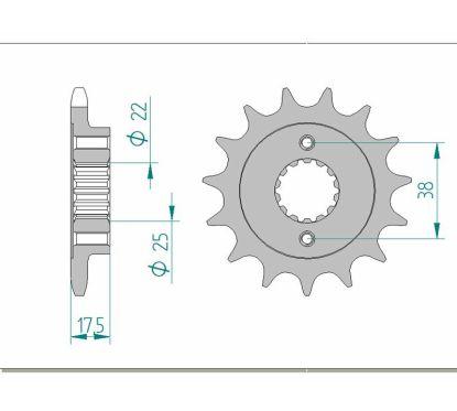 Pignon AFAM acier standard - 525