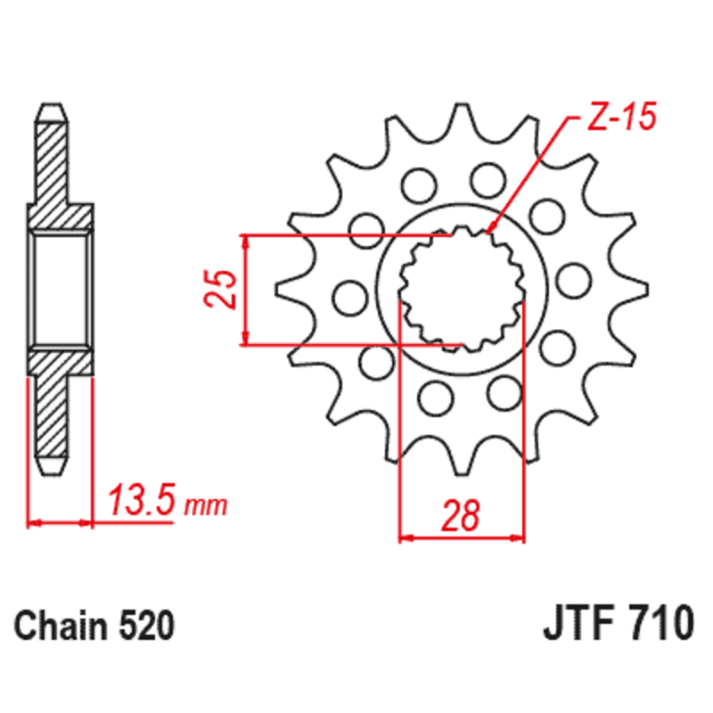 Pignon JT SPROCKETS acier anti-bruit - 520