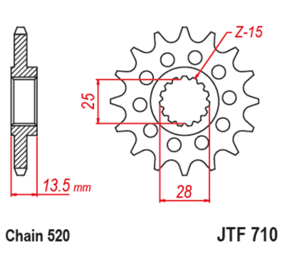 Pignon JT SPROCKETS acier anti-bruit - 520