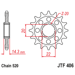 Pignon JT SPROCKETS acier anti-bruit - 520