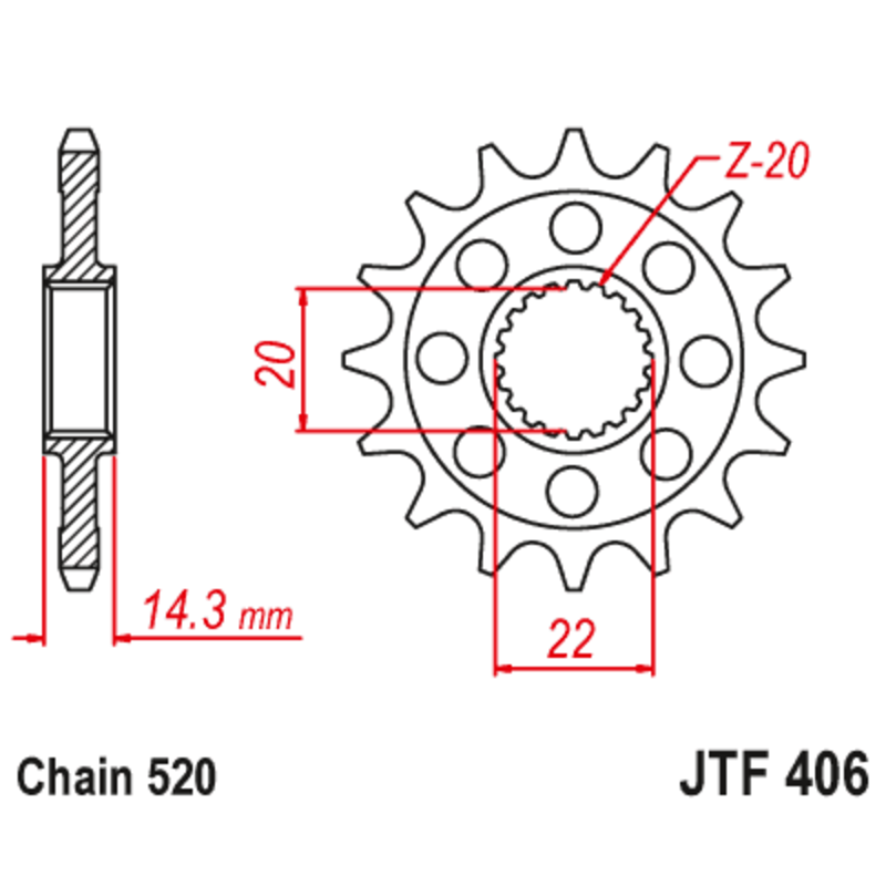 Pignon JT SPROCKETS acier anti-bruit - 520