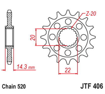 Pignon JT SPROCKETS acier anti-bruit - 520