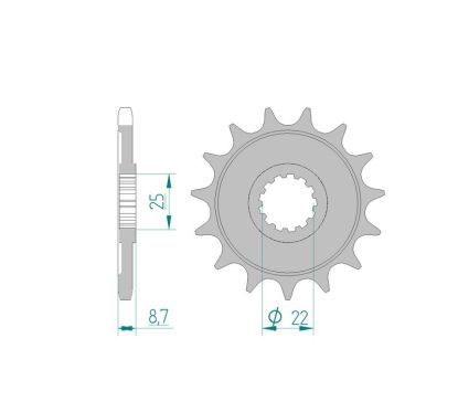 Pignon AFAM acier standard - 525